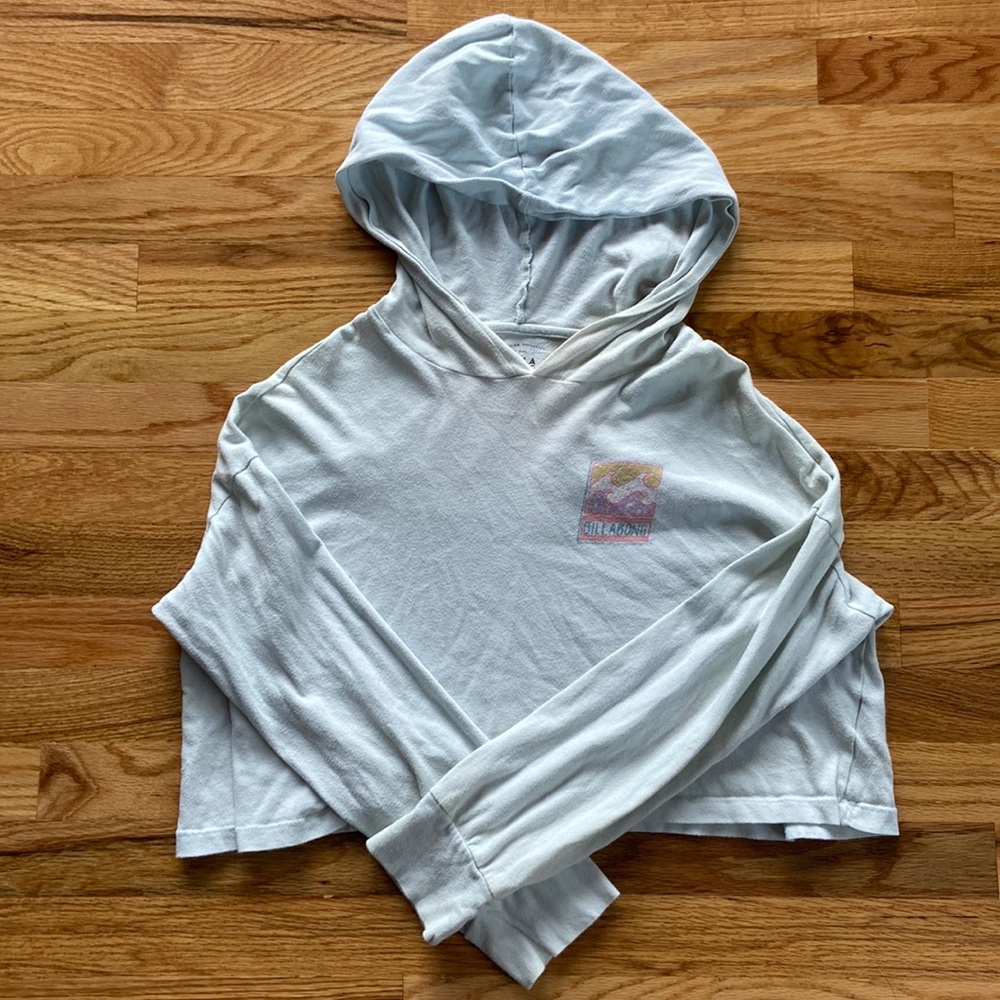 Billabong cropped hoodie; size: small, brand: billabong, color: powder blue
